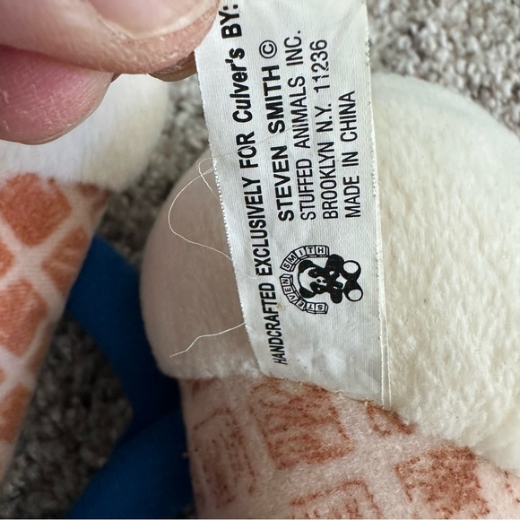 Lot 7 Culvers 1998 Scoopie Keychain 7" Plush Vanilla Ice Cream Cone Vintage - Picture 13 of 13